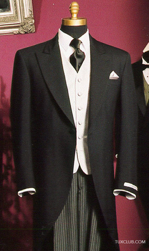 black wedding dress and white tux