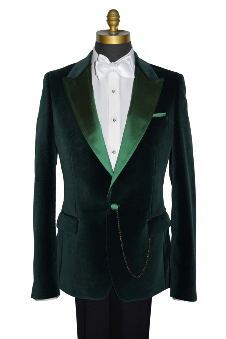 Forest Green Velvet Tuxedo Jacket