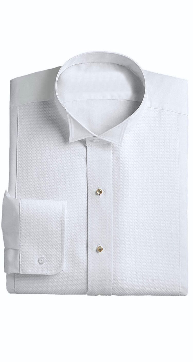 White Wingtip Tuxedo Shirt
