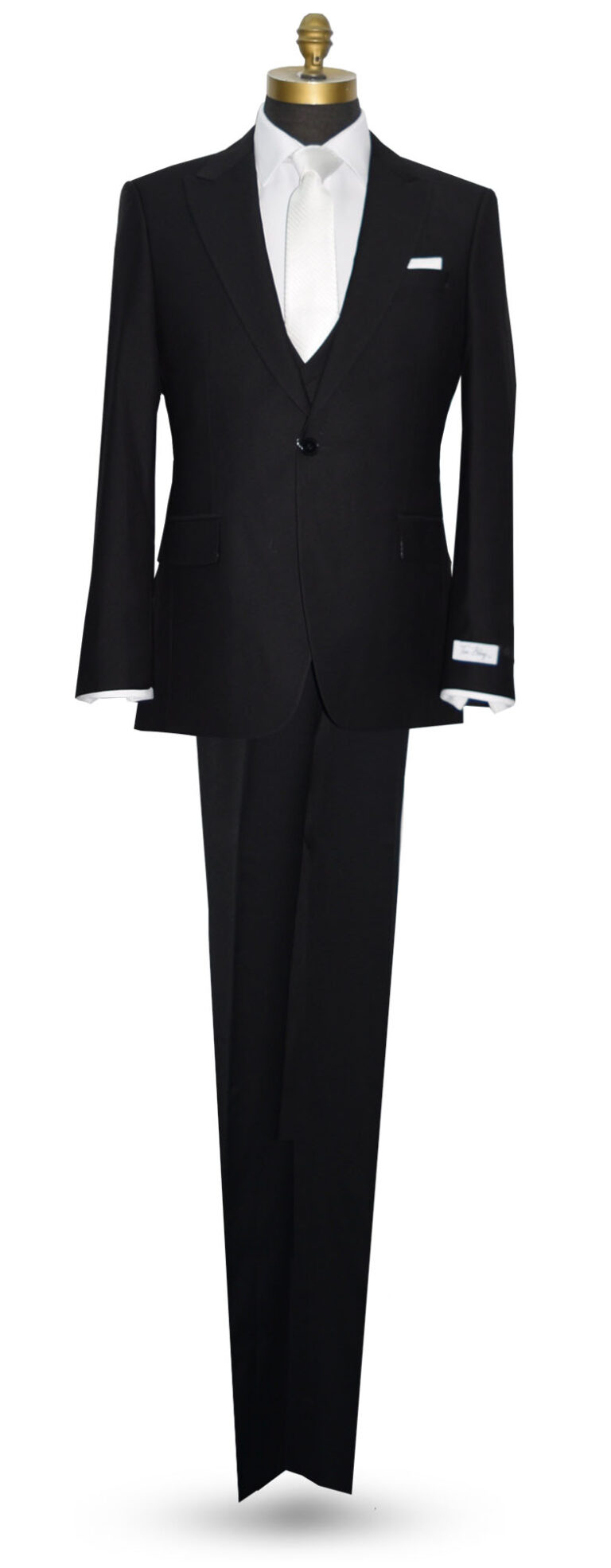 Black Suit 3 Piece Peak Lapel Tux Shop Tuxedo Rentals Suit