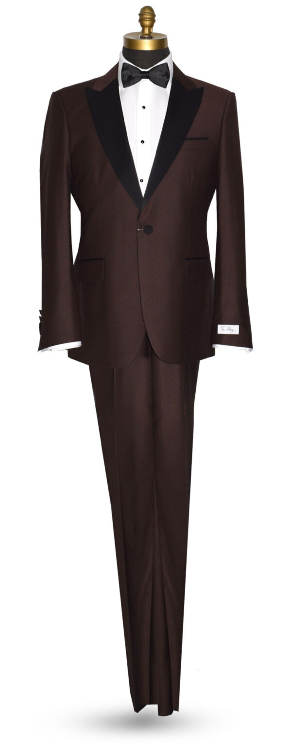 Walnut Brown Tuxedo 3 Piece Peak Lapel Tux Shop Tuxedo Rentals